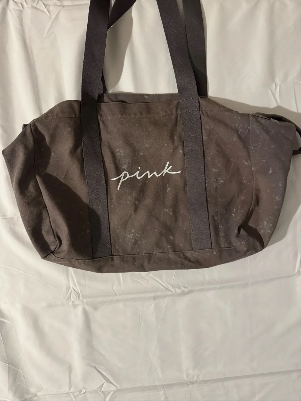 PINK Victoria's Secret Brown Canvas Tote with Logo